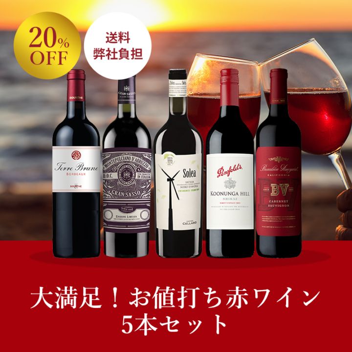 ワインセット ST【同梱不可】特価 金賞受賞イタリアンワイン5本セット