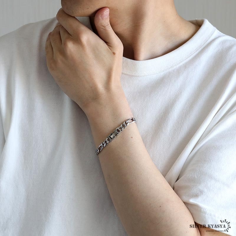 フェナカイト&ポルーサイト S925ブレスレット フェナカイト