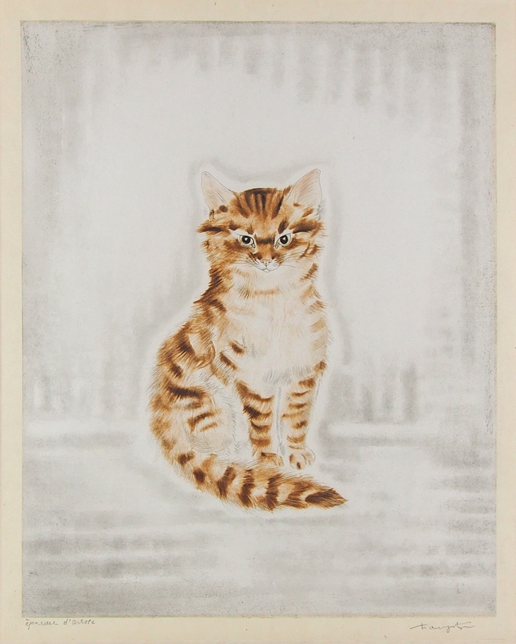 藤田嗣治 エスタンプリトグラフ「猫」 150部限定 藤田嗣治 エスタンプ