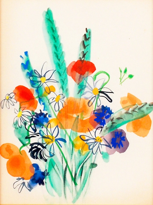 AaBzラウル・デュフィのリトグラフ 「Flower」本物保証 色彩の画家