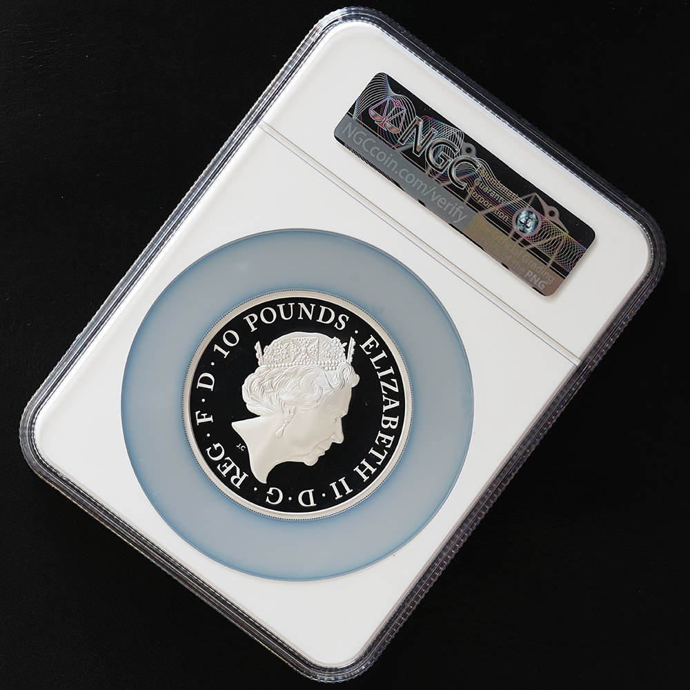 2018年 イギリス ブリタニア 10ポンド 5オンス銀貨 GEM PROOF One of