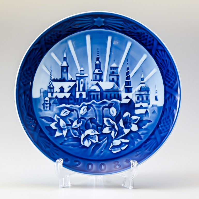 ロイヤルコペンハーゲン イヤープレート 2008年 平成20年 皿立て付き