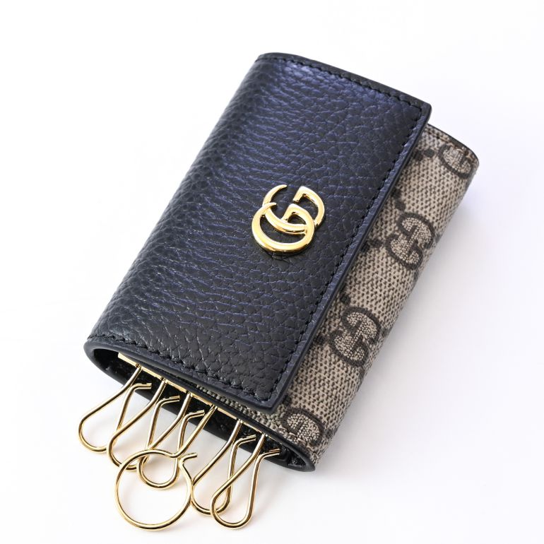 名入れ可有料】グッチ GUCCI キーケース プチ マーモント ダラーカーフ