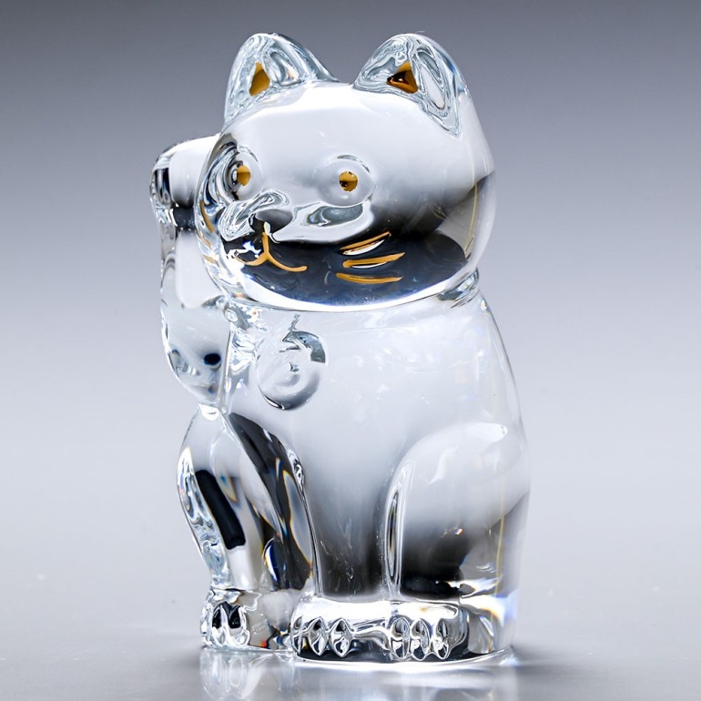 バカラ】動物 猫 エジプト エジプシャンキャット 置物 インテリア☆金