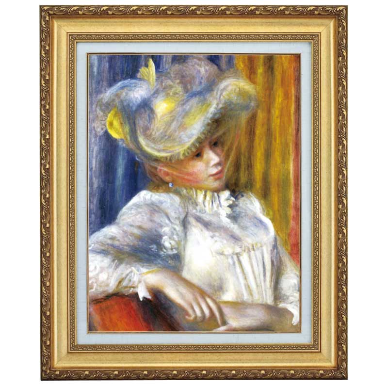 絵画/人物画/ルノアール[帽子の女] F10号/油彩(工藝画) / 名画/印象派