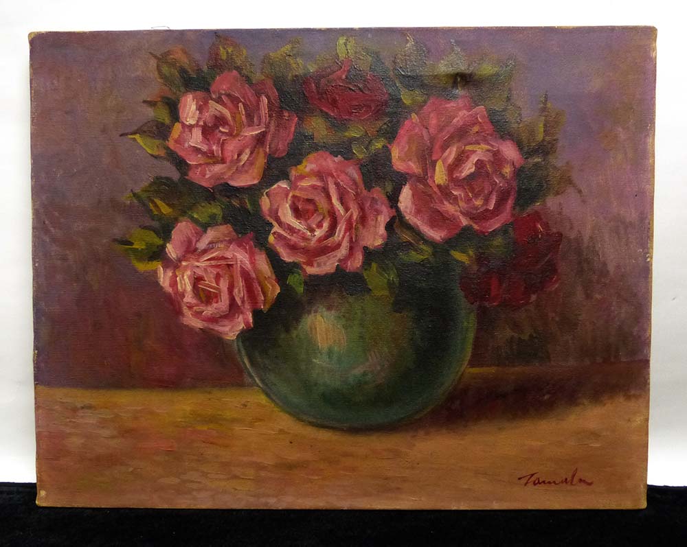 肉筆油彩画【静物画】時代物作者不詳