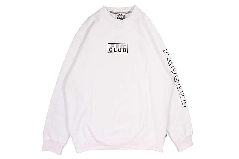 PRO CLUB HEAVYWEIGHT EMBROIDERED BOX LOGO PULLOVER HOODIE (SNOW