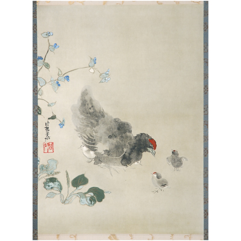掛軸〈双鶏図〉伝尾形光琳(双幅)京都便利堂オンラインショップ