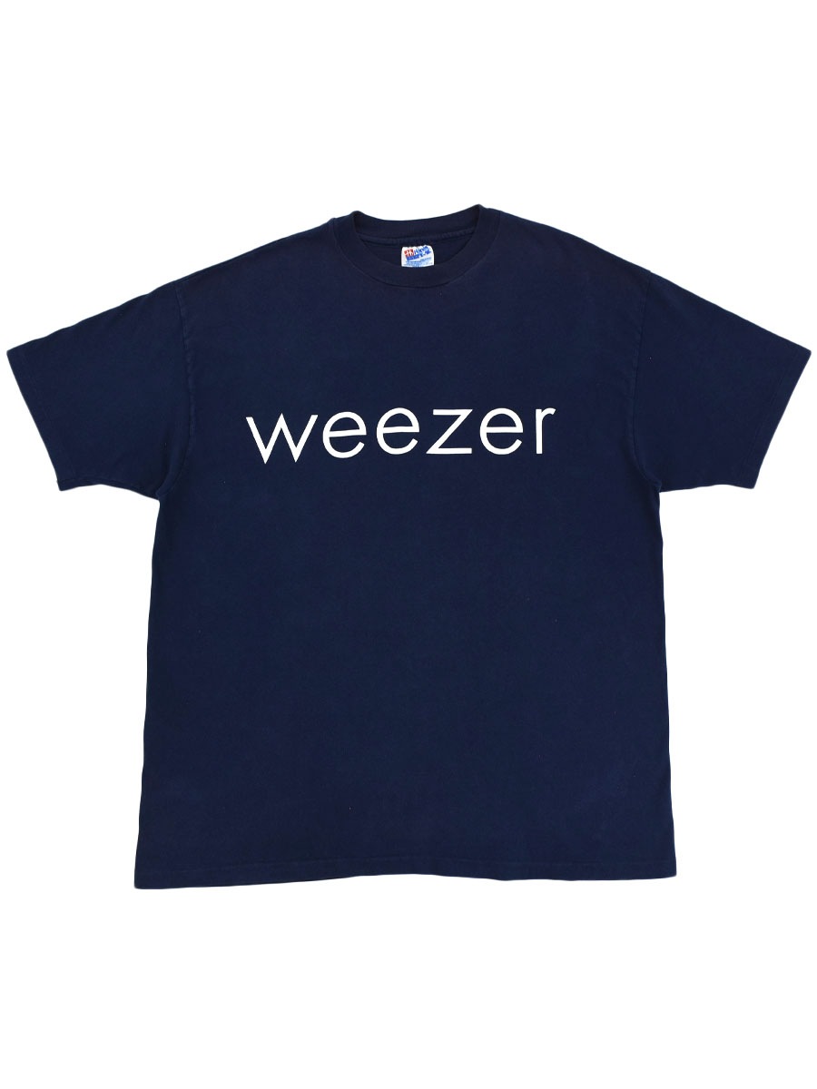 90's Hanes weezer ''ROCK MUSIC'' 両面プリント Tシャツ ネイビー