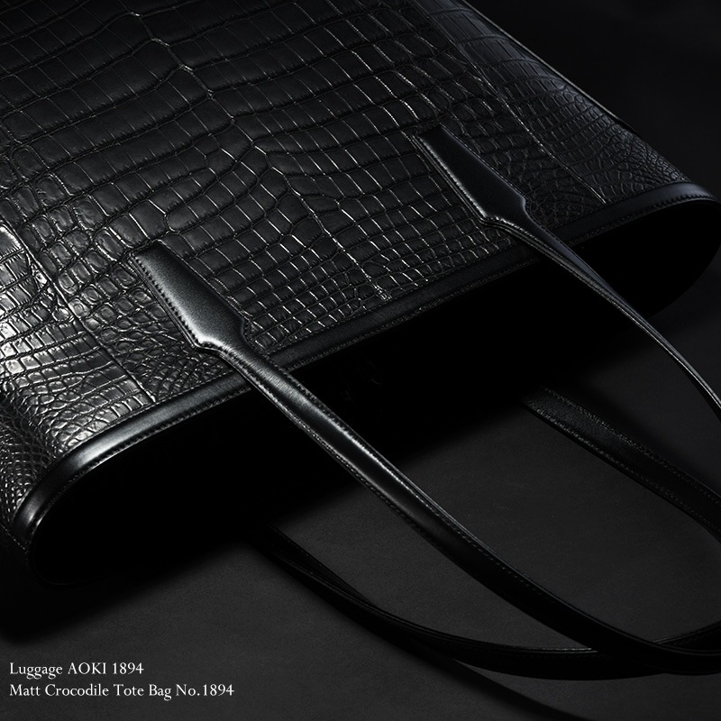 青木鞄 Luggage AOKI 1894 クロコダイル トートバッグ Matt Crocodile