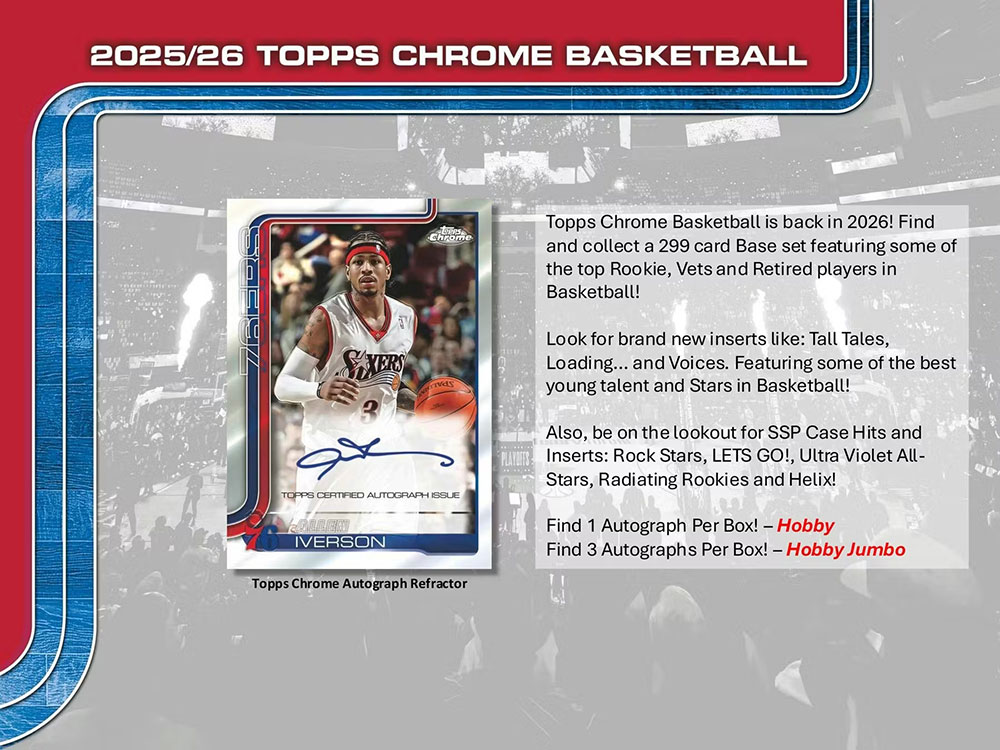 NBA 2025-26 Topps Chrome Basketball Hobby Box 12/24入荷 ｜カード