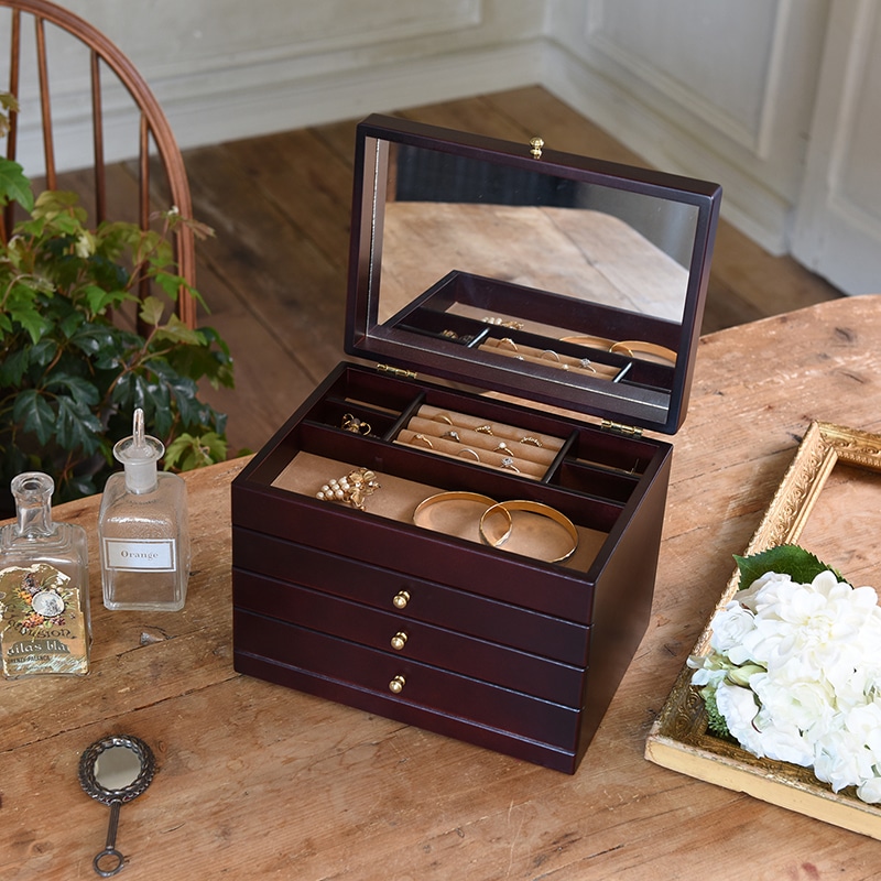 木製ジュエルケース(3ツ引) | ジュエリー・アクセサリー収納,ケース