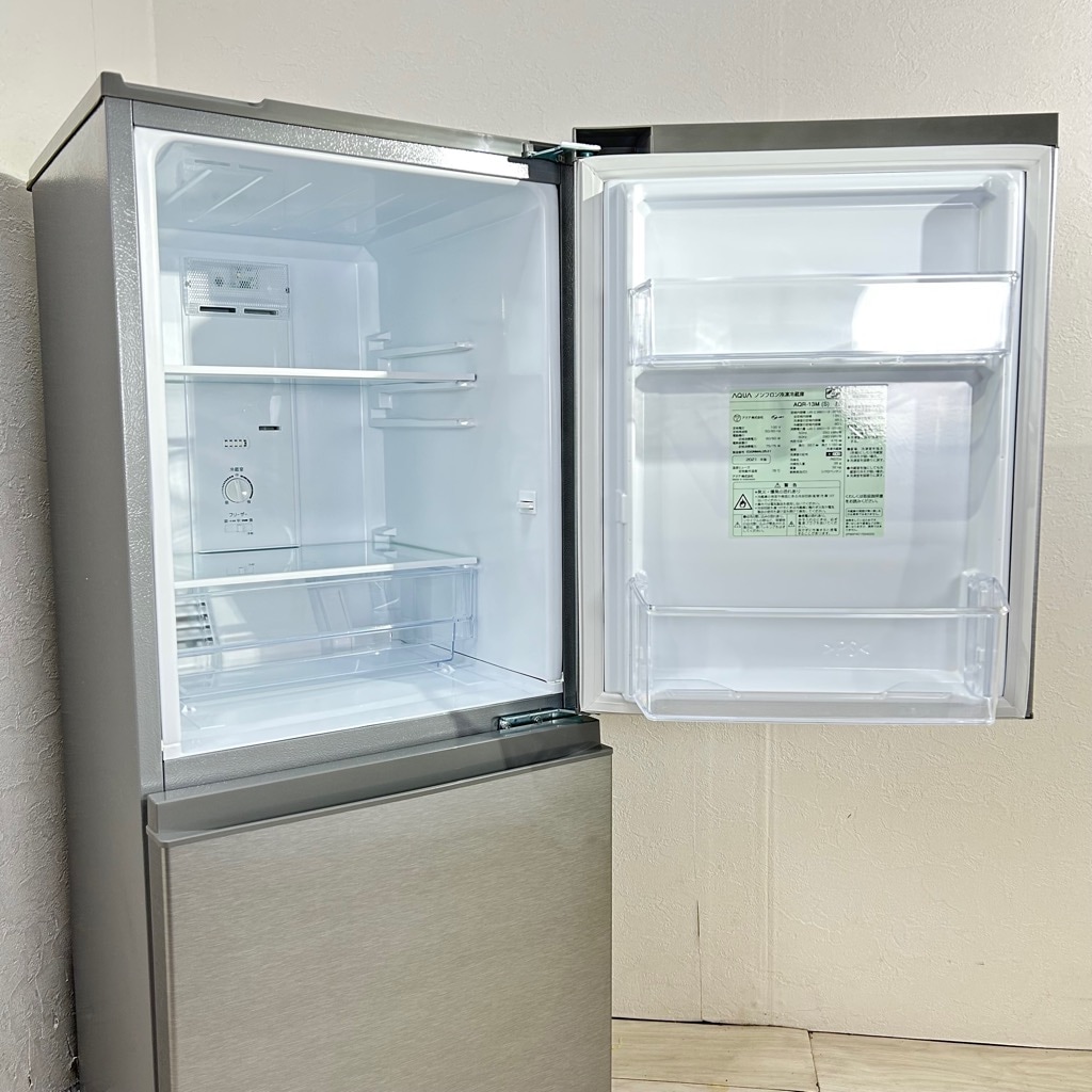 AQUA 2ドア冷蔵庫 126L 自動霜取り AQR-J13K（S）形 2021年製