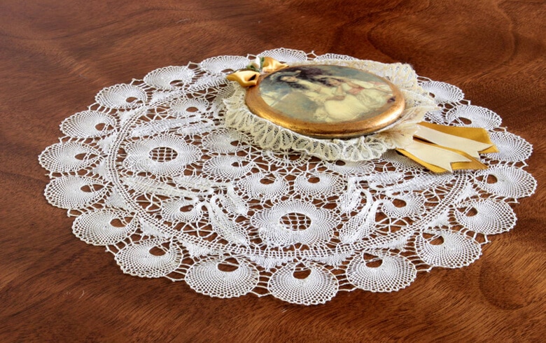 memories ボビンレース ドイリー GFZ-403A 約30cm｜インテリアレース