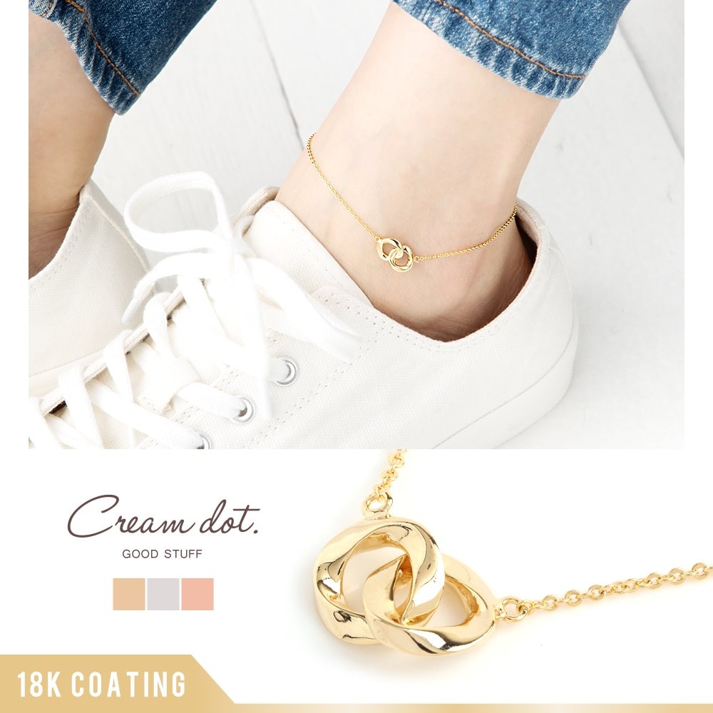 ゆうパケット】アンクレット 18kコーティング レディース ツイスト