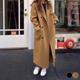 ダブルボタン ロング丈 チェスターコート | レディースファッション