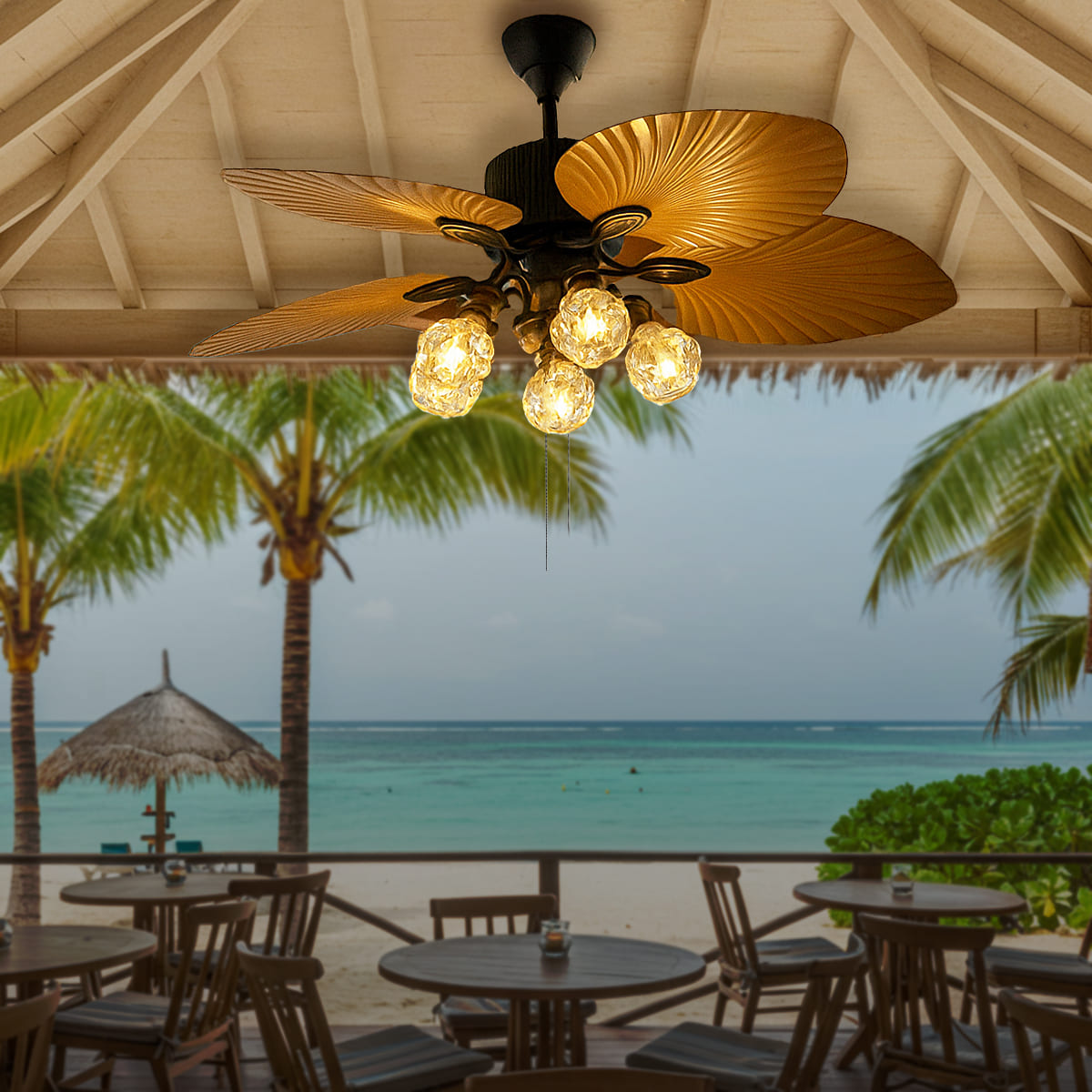 木製ブラウンシーリングファン 5枚羽根 公式 ライダーマン様専用