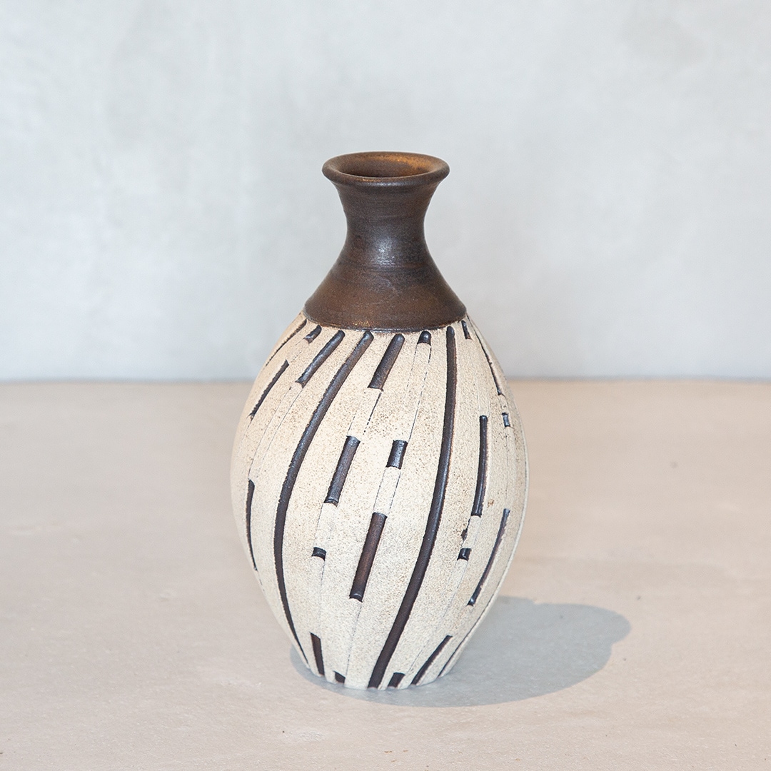 茶道具 茶入 立杭陶勝(たちくい)造 茶入袋(藤種緞子 造) S205TI