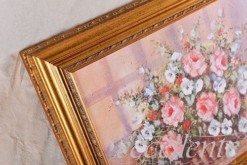 イタリア製 額絵 中 花 ピンク｜Q435001581 | イタリア家具