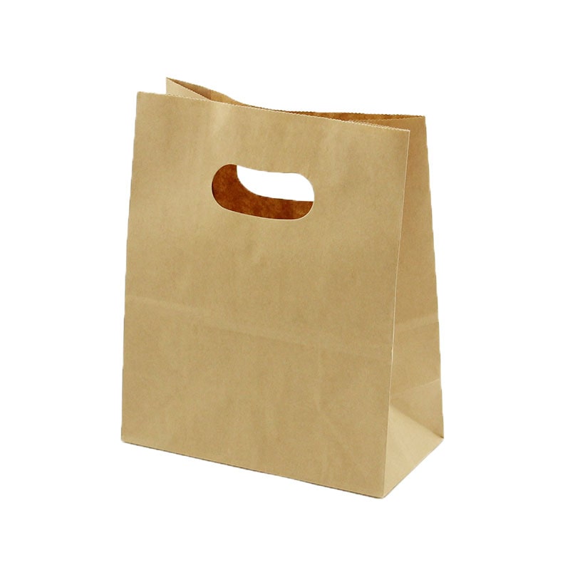 紙手提袋 イーグリップ 茶無地 Sサイズ 160xマチ80x高さ195mm テイクアウト