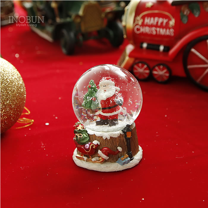 スノードーム││サンタが煙突に│123 スノードーム││サンタが