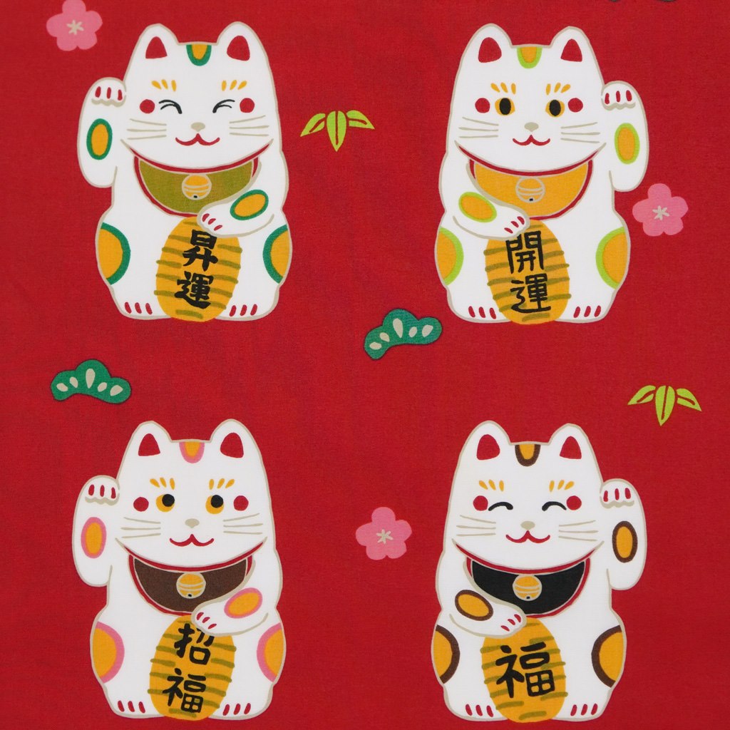 福招き猫◇手拭い◇夏休み 手拭い プリント手拭い 福まねき猫シリーズ