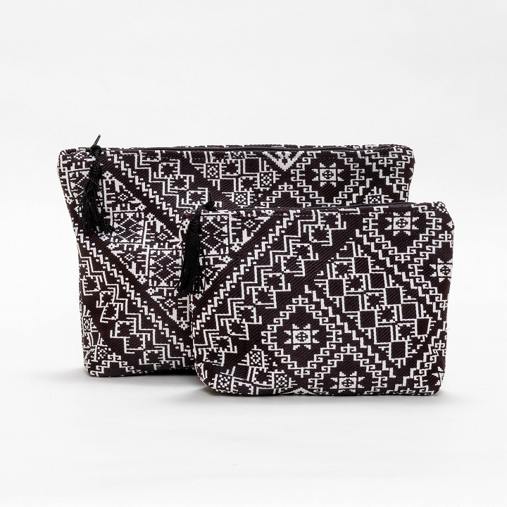フェズ柄ポーチ ブラック | ポーチ | FATIMA MOROCCO
