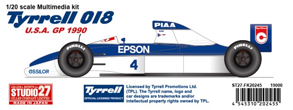 取寄せFK20245 スタジオ27 1/20 ティレル018 アメリカGP Multimedia