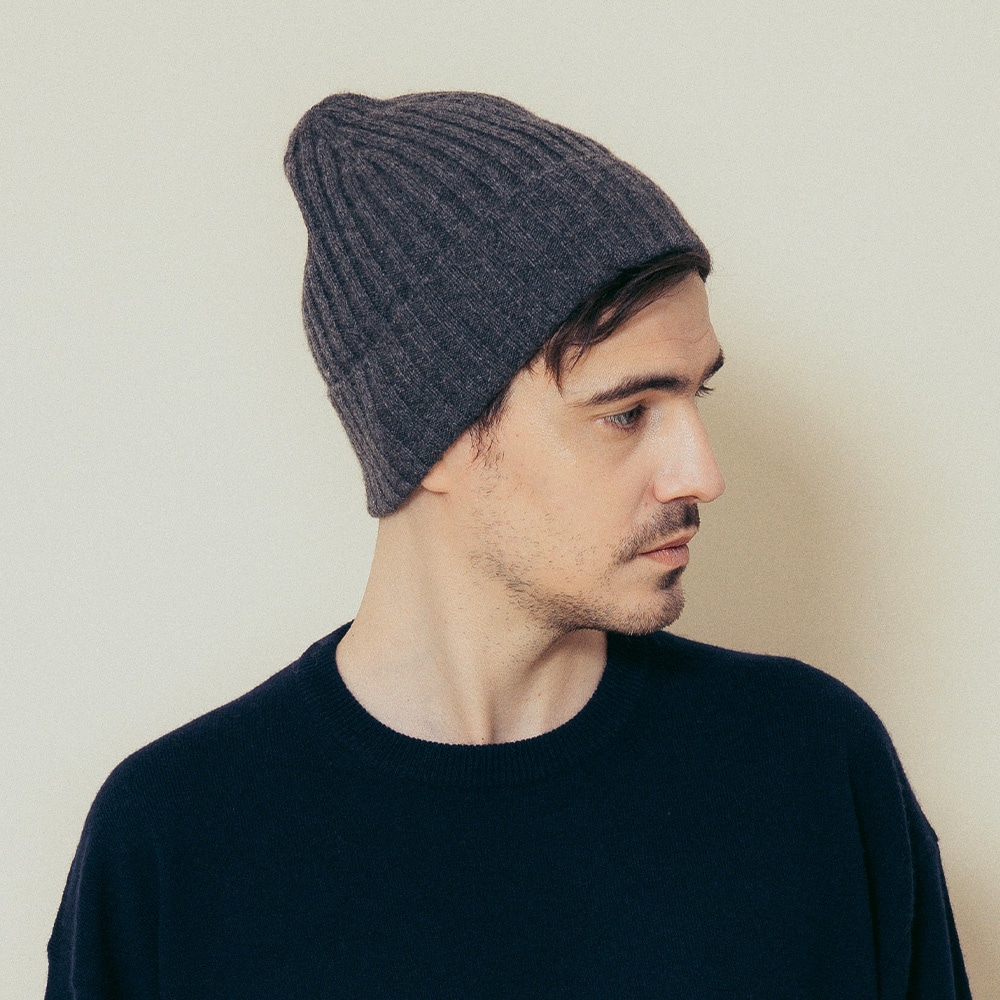 カシミヤ100％ リブニットキャップ | Material,Cashmere | FUKAKINET