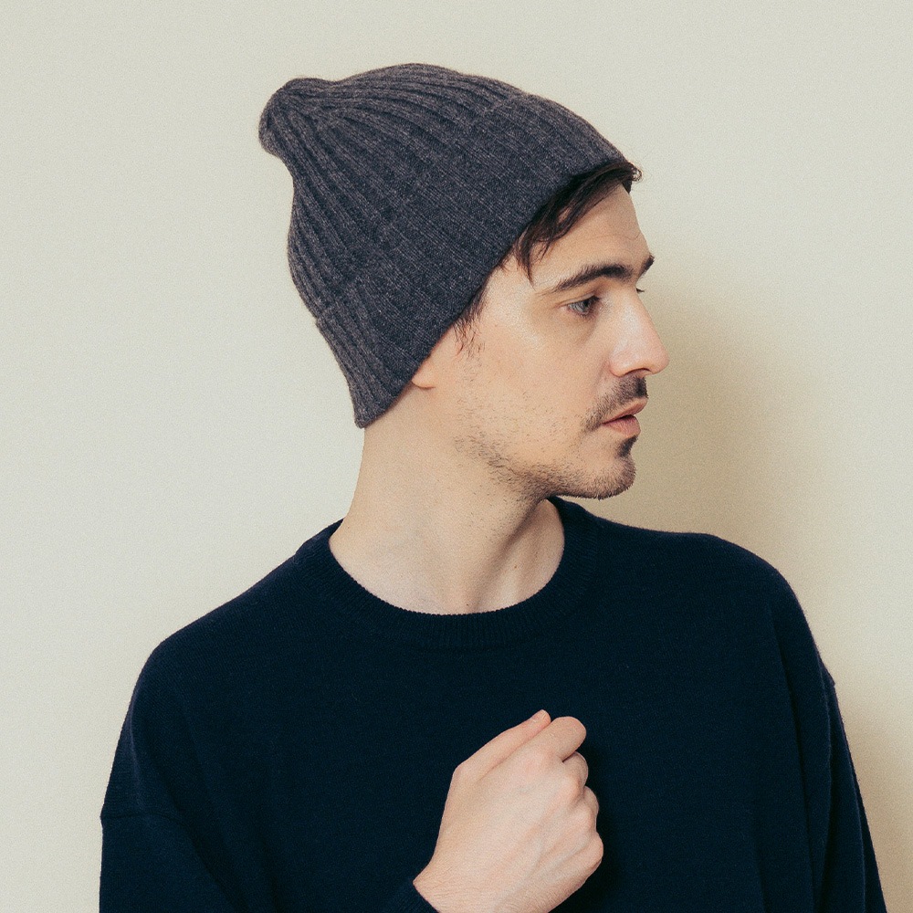 カシミヤ100％ リブニットキャップ | Material,Cashmere | FUKAKINET