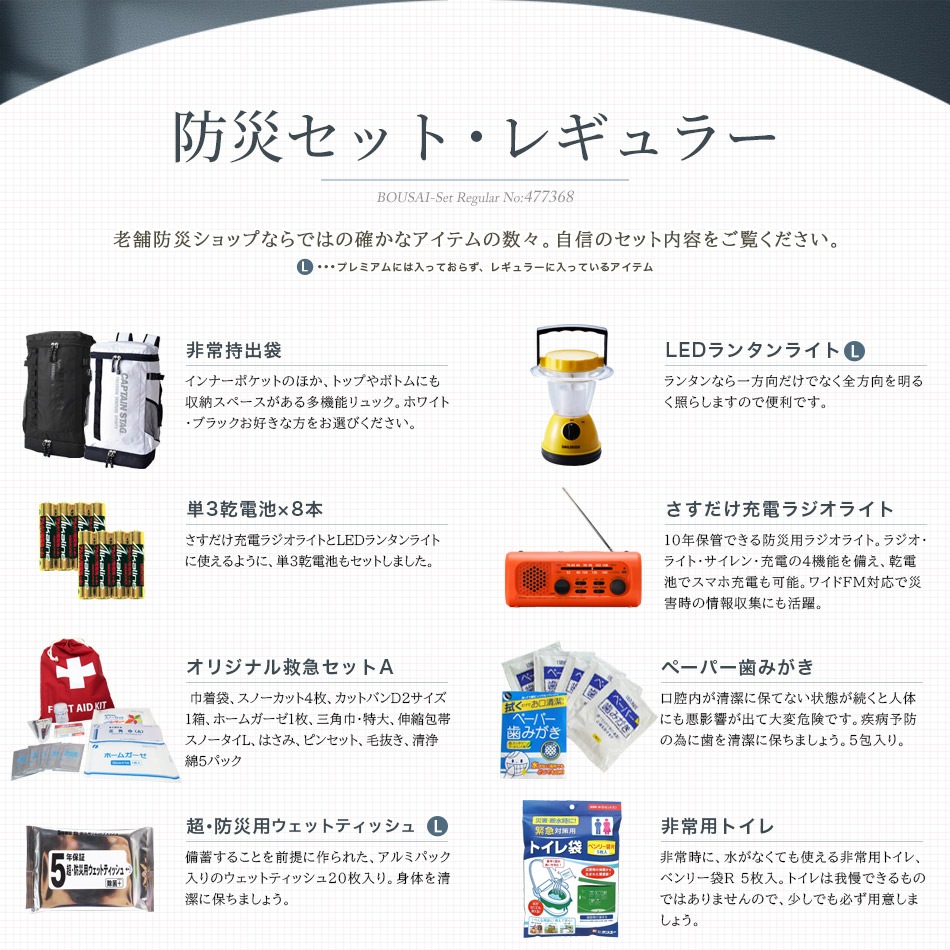 防災セット 持ち出し 1人用 防災用品セット 非常用持ち出しセット 2361