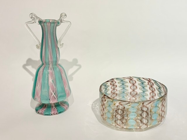 イタリアムラーノ•ベネチアングラスミラートレイ＆ベネチアングラス