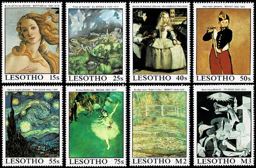 有名絵画 切手8種セット レソト発行 | 切手,アフリカ | 趣味の中古切手