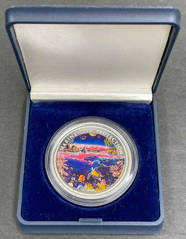 海洋生物シリーズ 海洋図 5ドルカラー銀貨 1993年 パラオ発行 | コイン