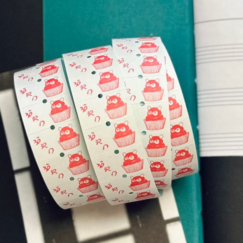 36 Sublo] 36オリジナル ラベラーロールシール たぬきケーキ おやつ