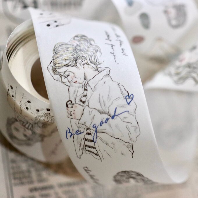 Pion]デッサンガールズ 和紙テープ(剥離紙付き) 台湾マスキングテープ