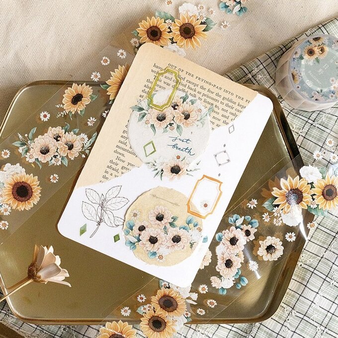 切売 1236☆ 海外 マスキングテープ マステ PET 装飾 花 贝壳光 切売