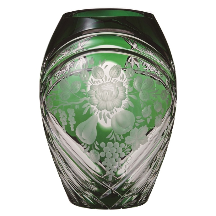 未使用に近い】ELBE Crystal (エルベクリスタル)花瓶フラワーベース 未