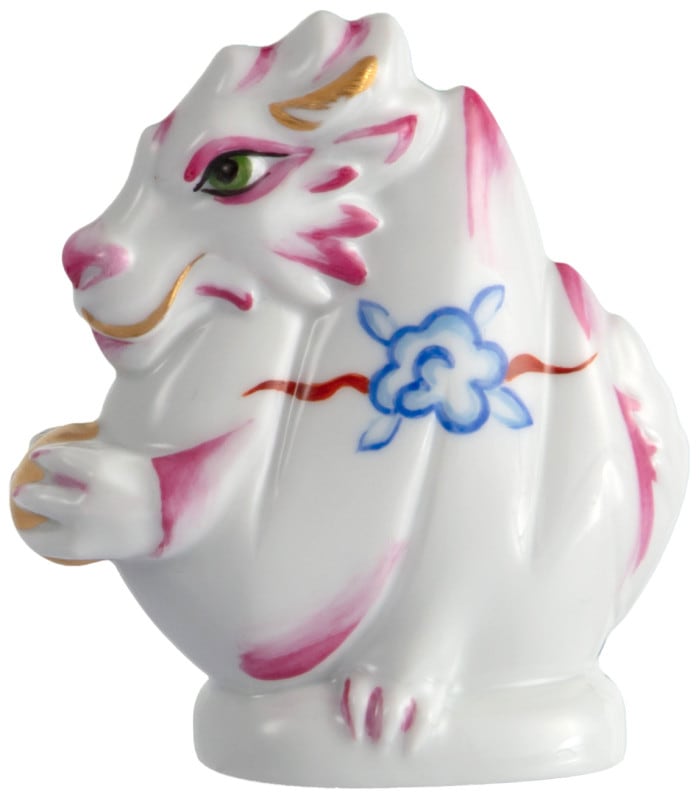 MEISSEN マイセン 置物 フィギュリン 干支 犬 イヌ 戌 ピンク マイセン