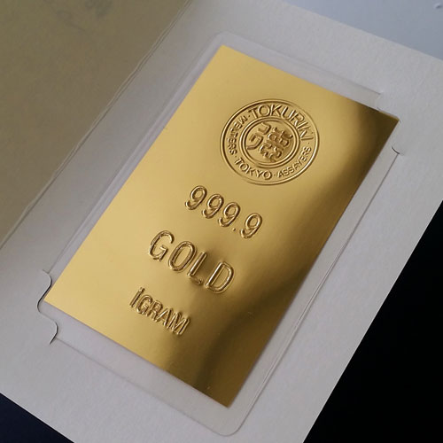 TOKURIKI 純金 1g カードの販売 | 金貨や銀貨のご購入は「金銀の貯金箱」
