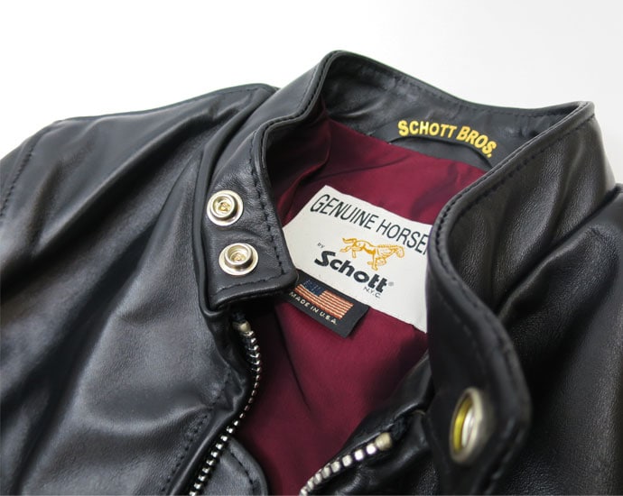 馬革】schott classic パデッド シングルライダース（S） PADDED