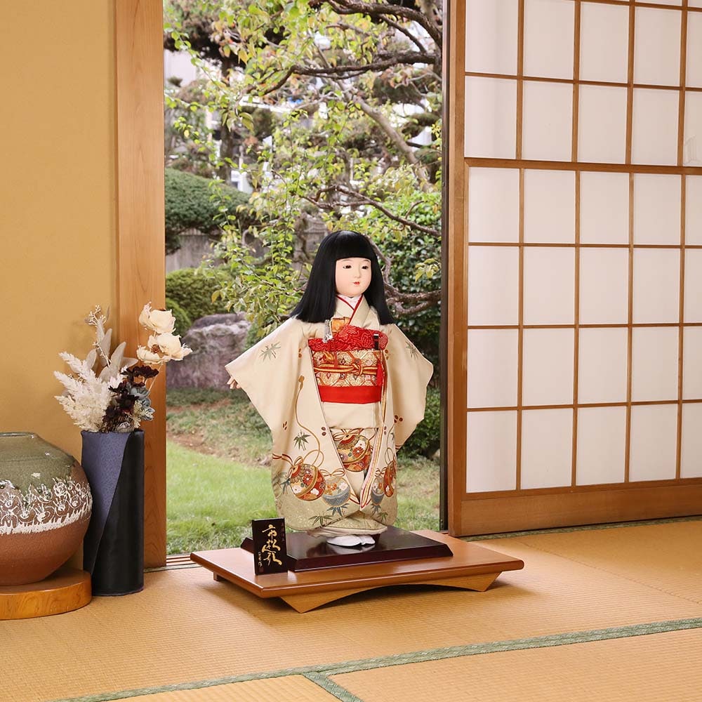 市松人形 吉徳大光 ガラスケース付 寿翁作 雛人形 ガラスケース入り｜