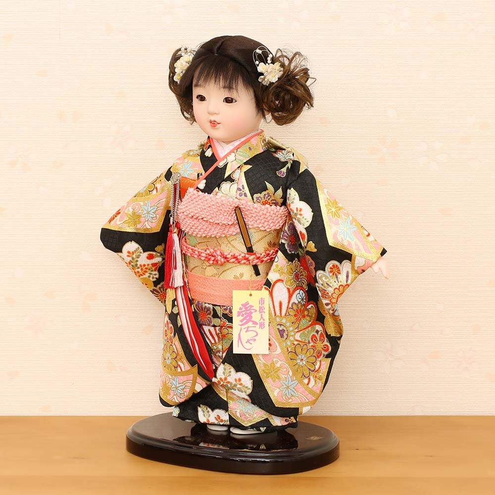 市松人形 齊藤公司作 9号 9c-09d-ais 横幅30cm