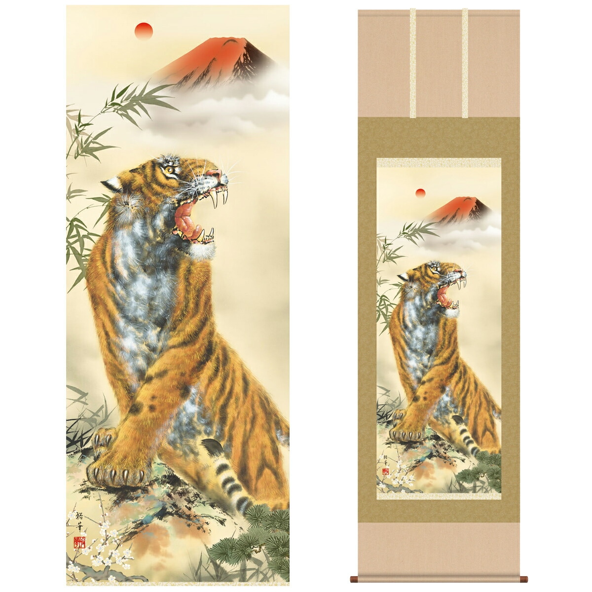 逸品「家紋入り消災白虎紅竹之図」期間 限定発売家のお守りに最的