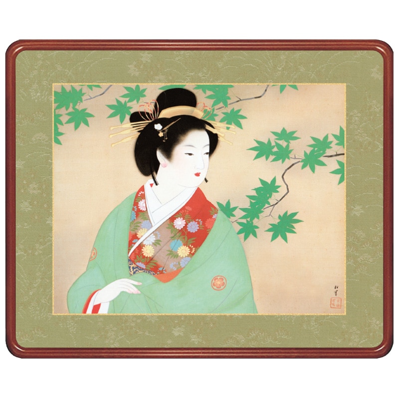 美品 掛け軸 上村松園筆「初音」浮世絵美人 リトグラフ 限定品 【公式