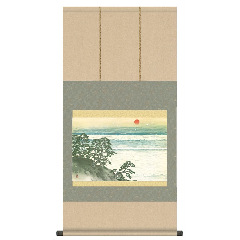 掛け軸 横山大観 曙色 紙本 名品 複製 希少 茶道具 掛軸 美品 です