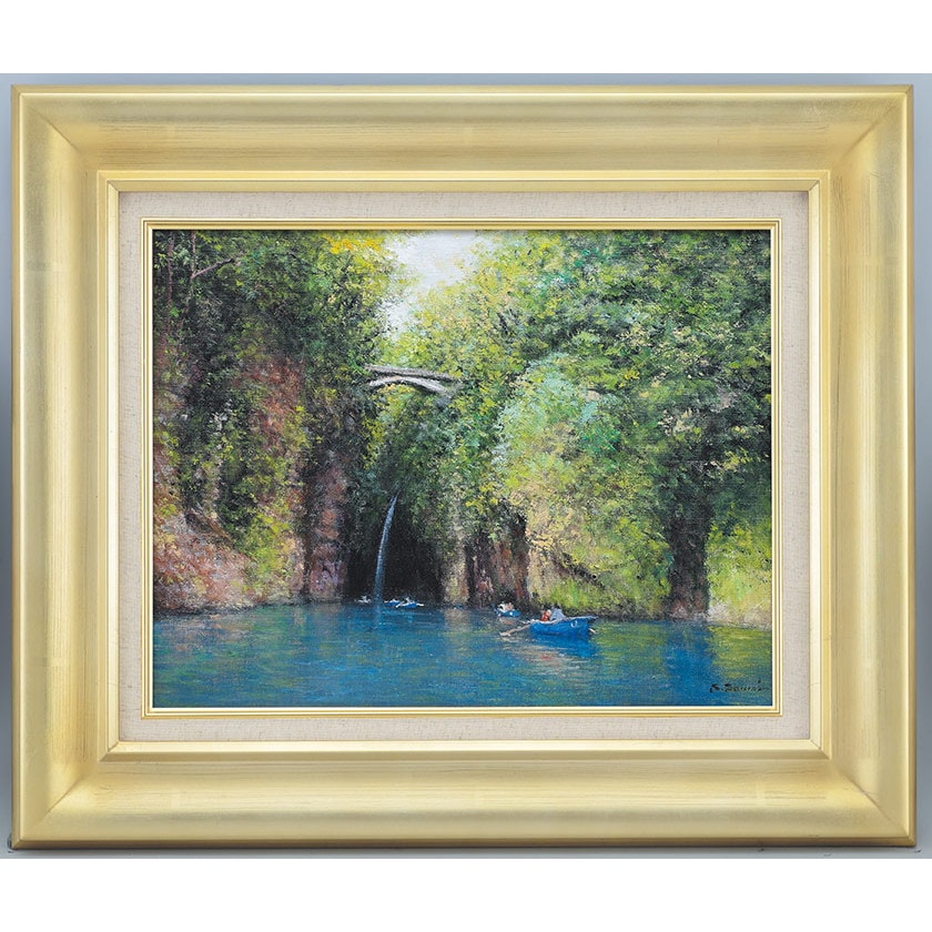 油彩画 洋画 (油絵額縁付きで納品対応可) F4 ～ F6 「しあわせな朝」 岡田