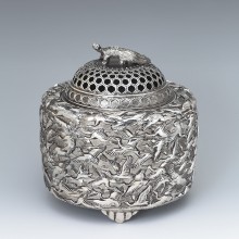 九谷焼き 本金青粒鉄仙香炉 佐伯信平【ポイント5％還元中】 : アート