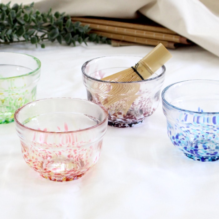 日本製ガラス ガラス抹茶碗 色ガラス