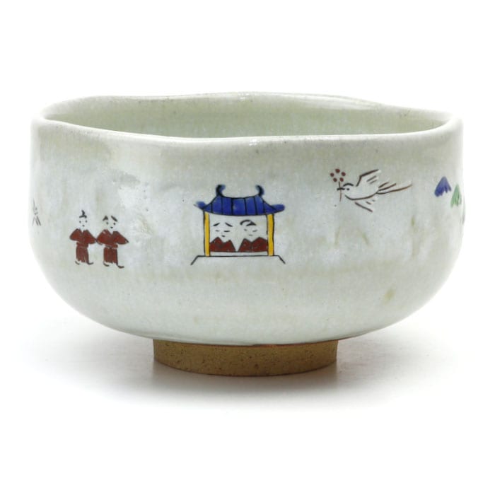 抹茶碗 旅茶碗 奈良絵 赤膚焼 大塩正人作 | 常用茶碗 - CHATOWA 茶と和